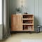 Flash Furniture Elmont Bar and Sideboard w/Shaker Style Single Door Cabinet w/Hanging Glass and Shelves, Lght Brwn NAN-F-HY-B23113-LTBRN-GG - alternate 1